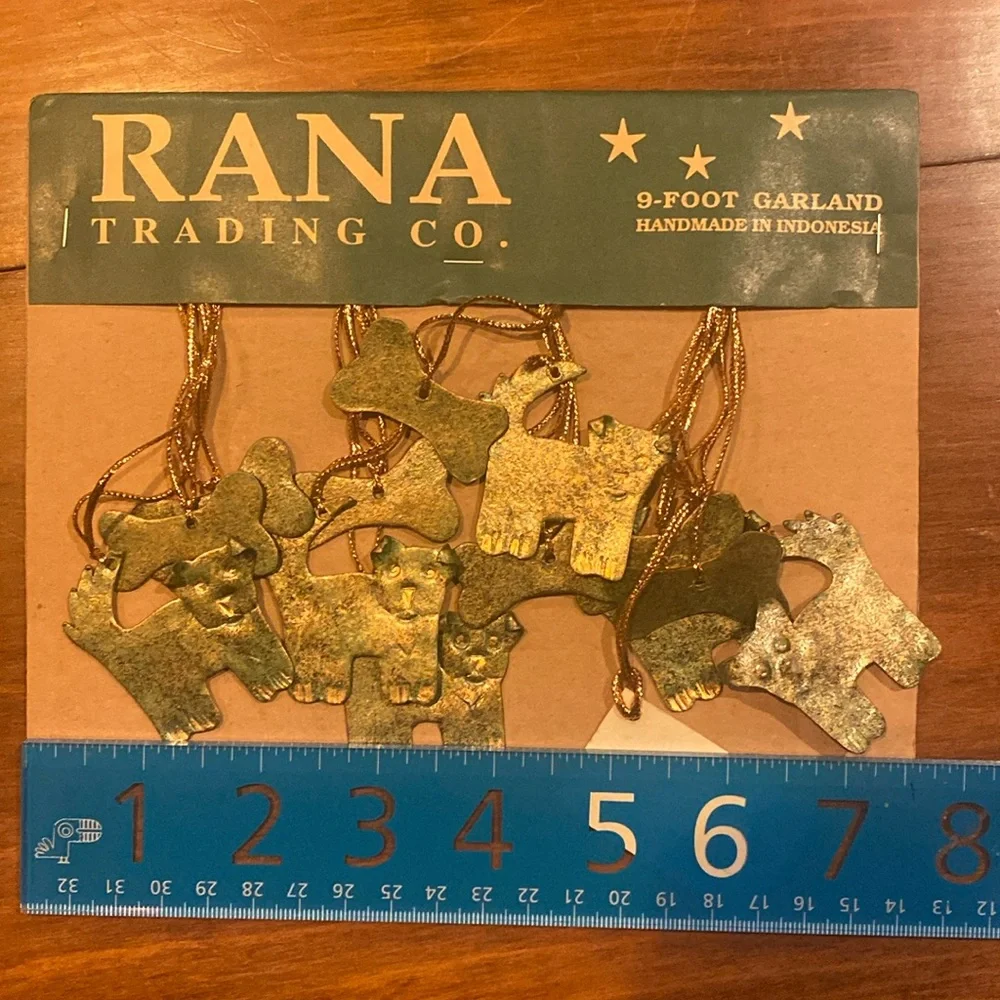 NIP Rana Trading Co. Dog Bone Metal Pup Puppy Pet Doggy 9’ Garland NEW!